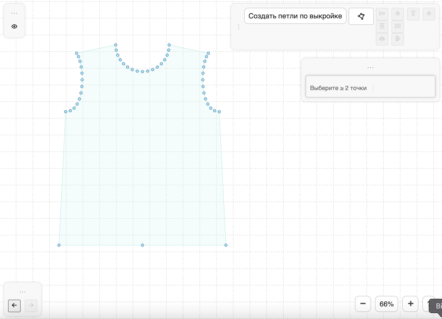 Рабочая область выкроек