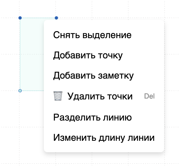 Контекстное меню выкроек