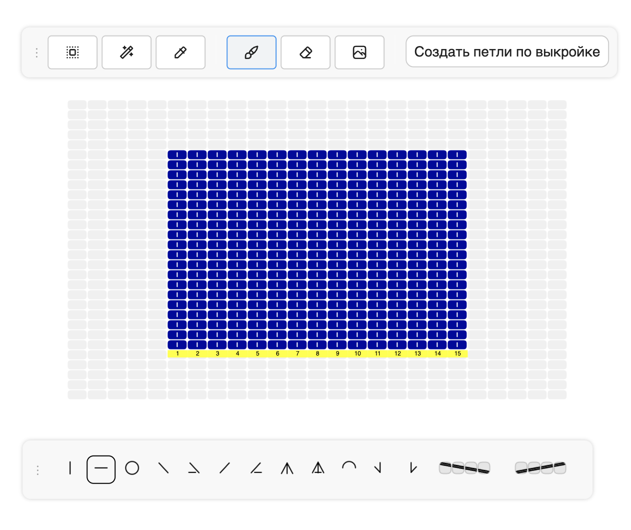 Панель выбора типа петли